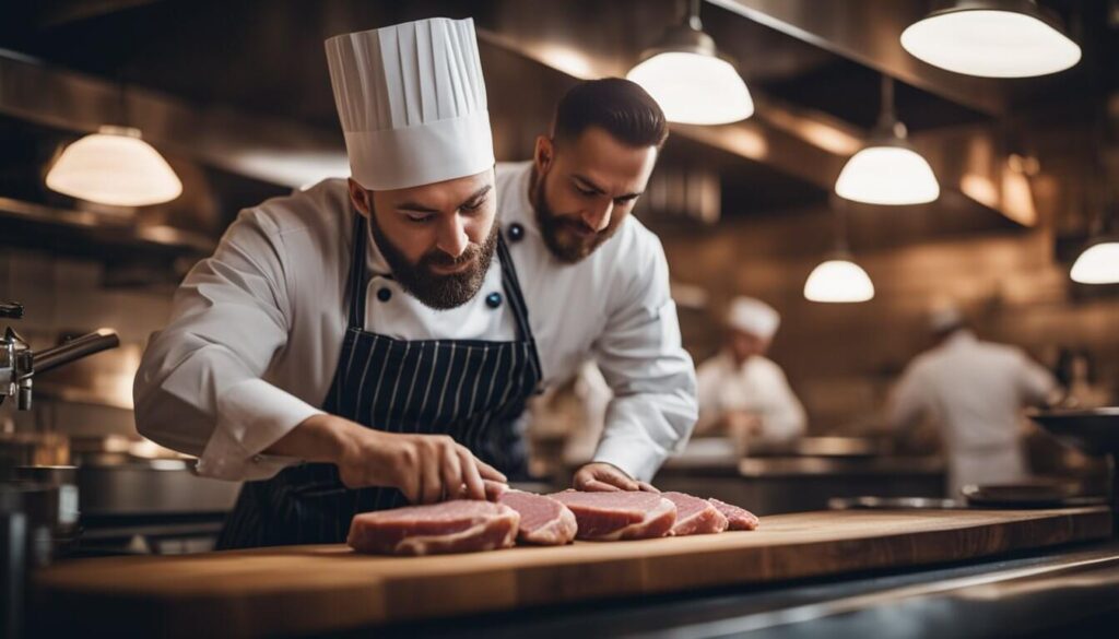 Chef Cortando carne