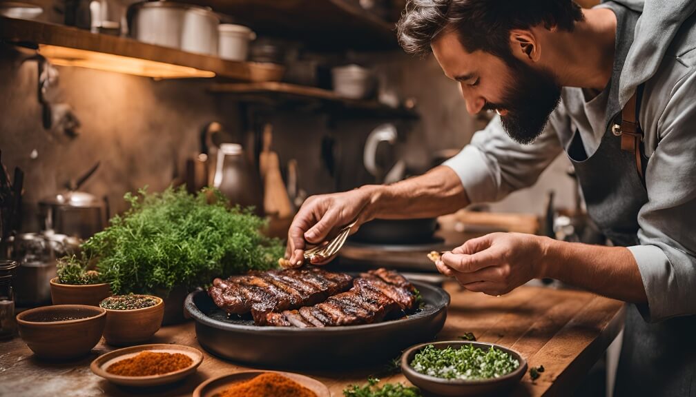 Pincelando Carne com Molho de Alho