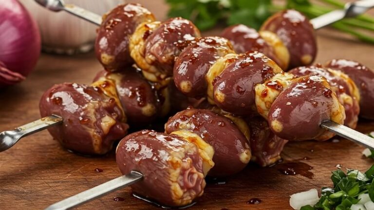 Receita de Coração de Frango no Espeto