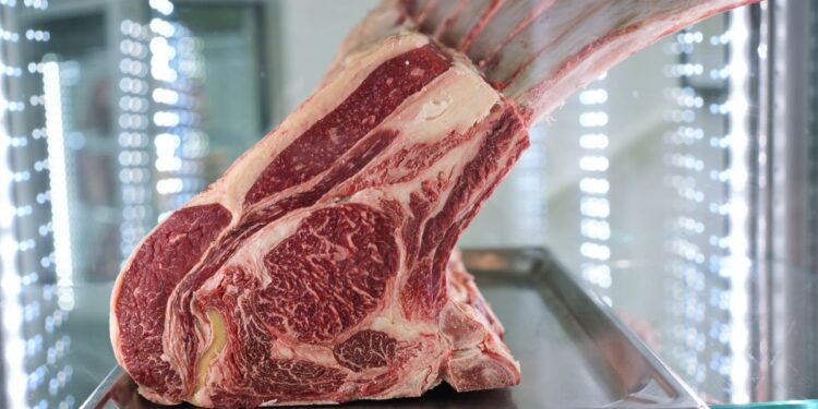 Corte premium de carne maturada em processo de dry aged.