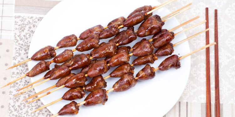 Coração de Frango no Espeto
